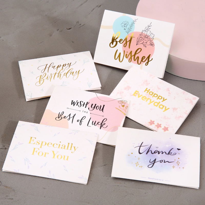 10pcs/set Kartu Ucapan Selamat Gook Luck Best Wishes Happy Birthday Blessing Card Kado Mengenang Wisuda Siswa Dan Teman Kelas