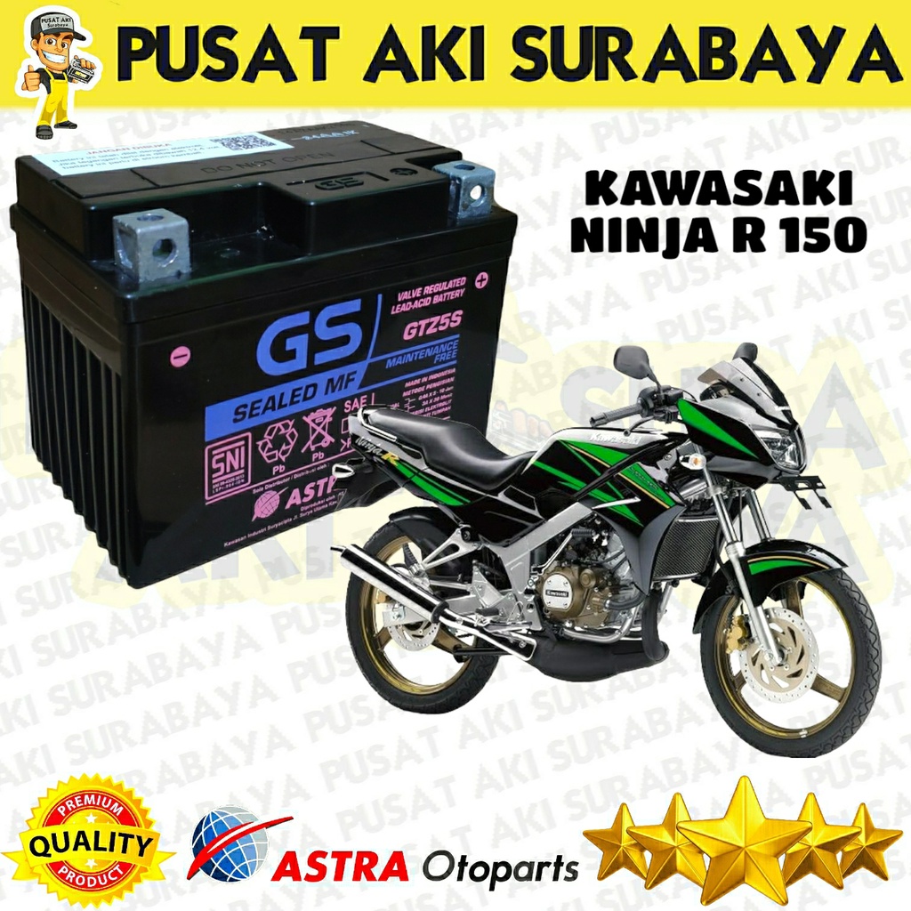 TERBARU AKI GS ASTRA GTZ5S ACCU MOTOR NINJA R 150 REVO SERIES ABSOLUTE REVO FIT SUZUKI SHOGUN R MTZ5S YTZ4V DTZ5S YTZ5S