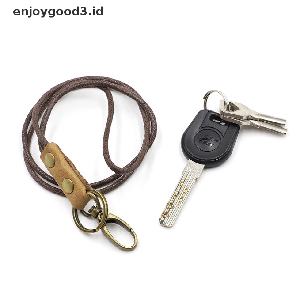 【 Rready Stock 】 1Pc Cow Leather Key Lanyard Neck Strap For Card Holder Lanyard Key Chain （ ID ）