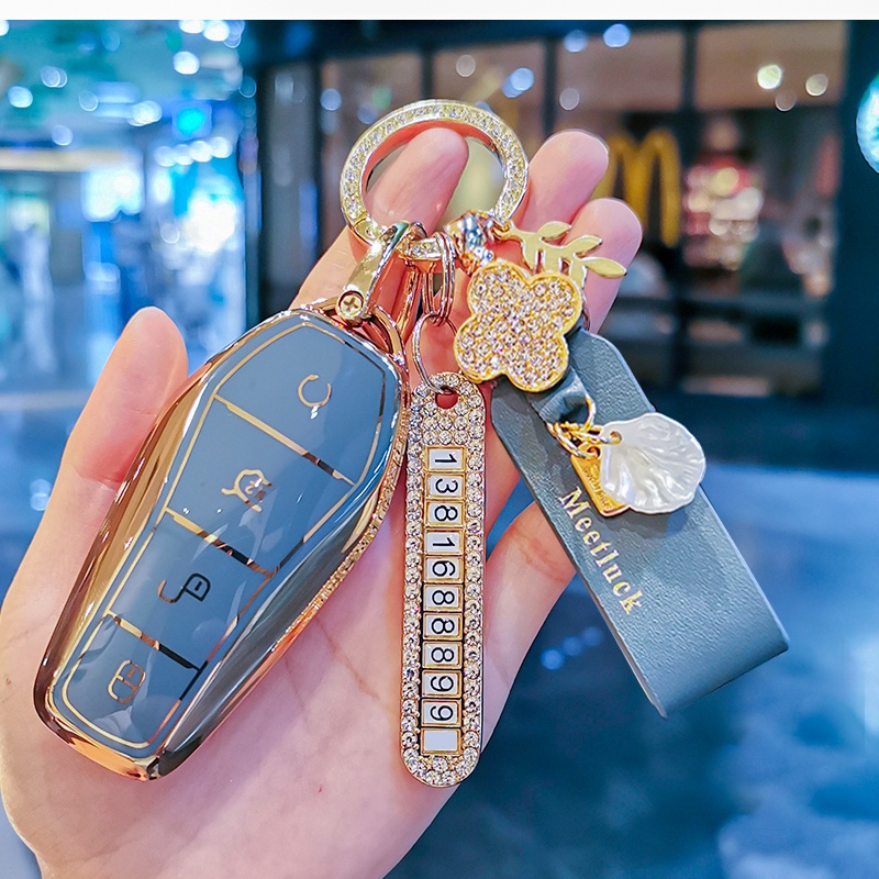 Cover Case Kunci Mobil TPU Untuk BYD ATTO3 2022 ATTO 3 EV Song PRO Han EV Max Tang DM YUAN PLUS Remote Shell Protect Bag Keychain 4tombol