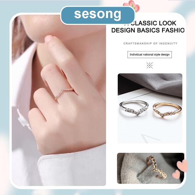 Cincin Model Simple Cincin V Shape Ring Fashion Gaya Korea Simple SS