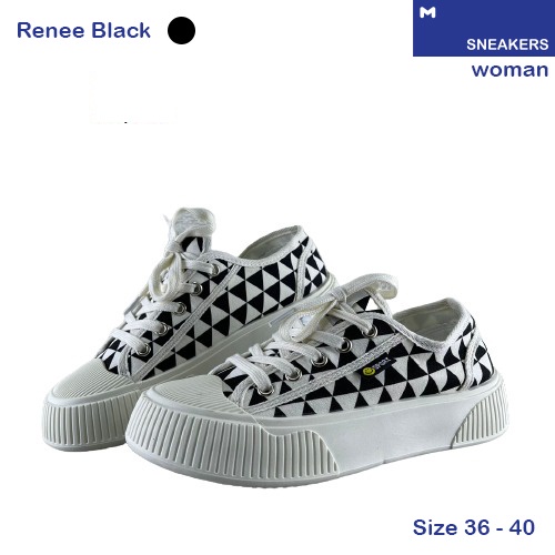 Sneakers RENEE BLACK, GREEN, BROWN Sepatu Wanita tinggi Terbaru Harga Murah Import Diskon Hitam Cokelat Hijau Putih