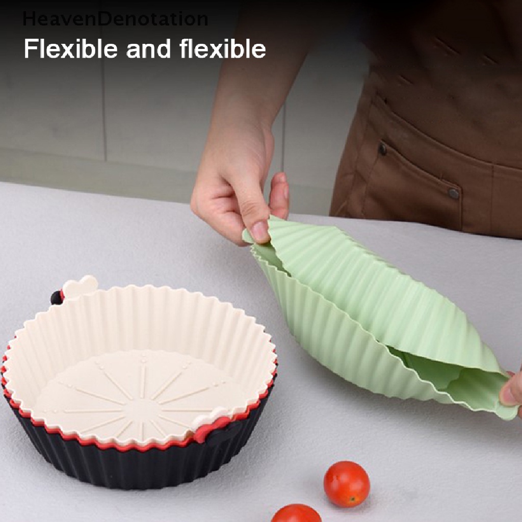 [HeavenDenotation] 1pc Reusable Air Fryer Silicone Pot Non Stick Air Fryer Kue Baking Tray Liners HDV