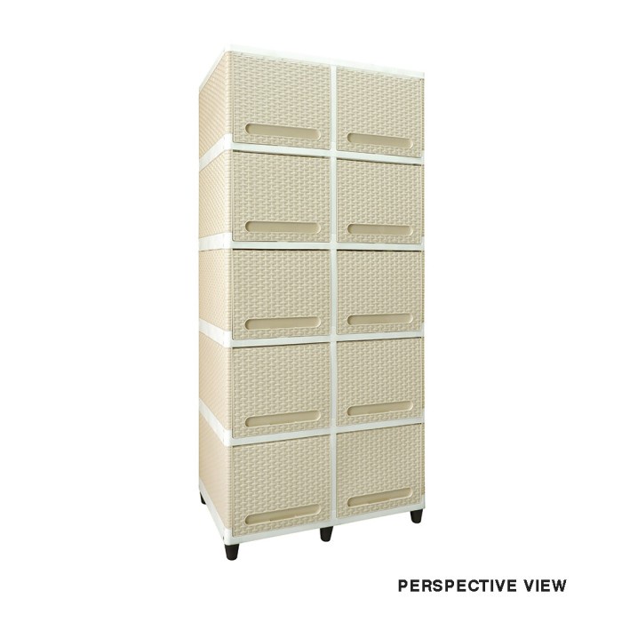 Best Seller Lemari Plastik Flip Double Rattan Club 5 Susun