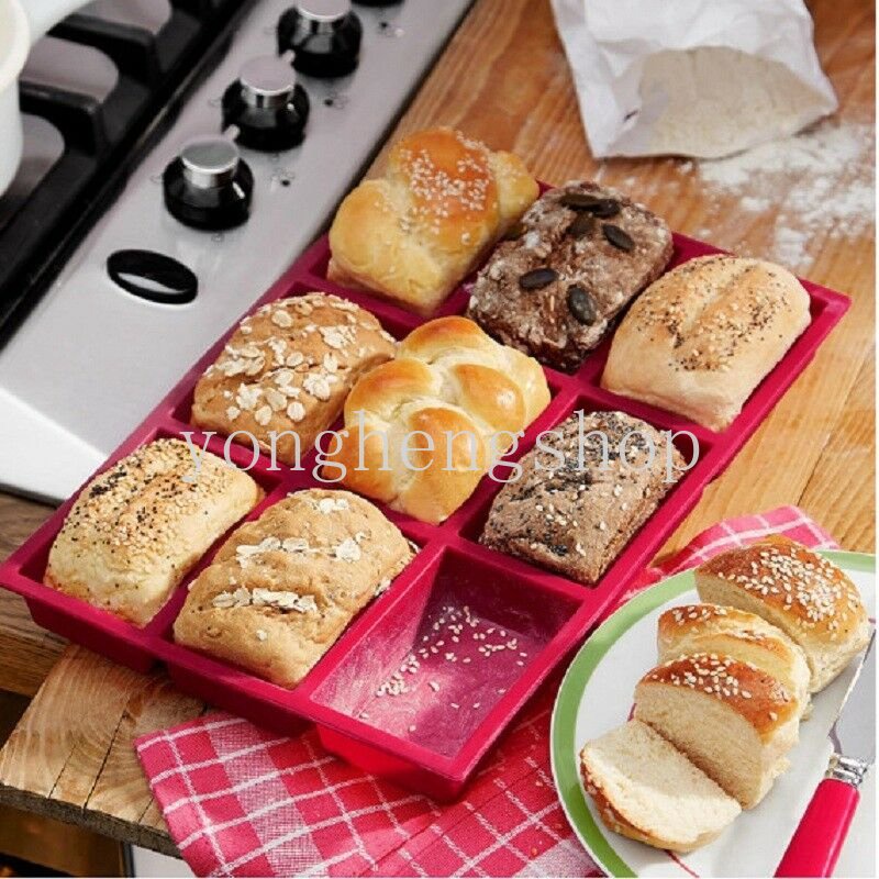 9rongga Persegi Panjang Cetakan Kue Brownies Pan Silikon Jelly Cookie Muffin Roti Cetakan Handmade Sabun Cetakan Kithcen DIY Baking Tray