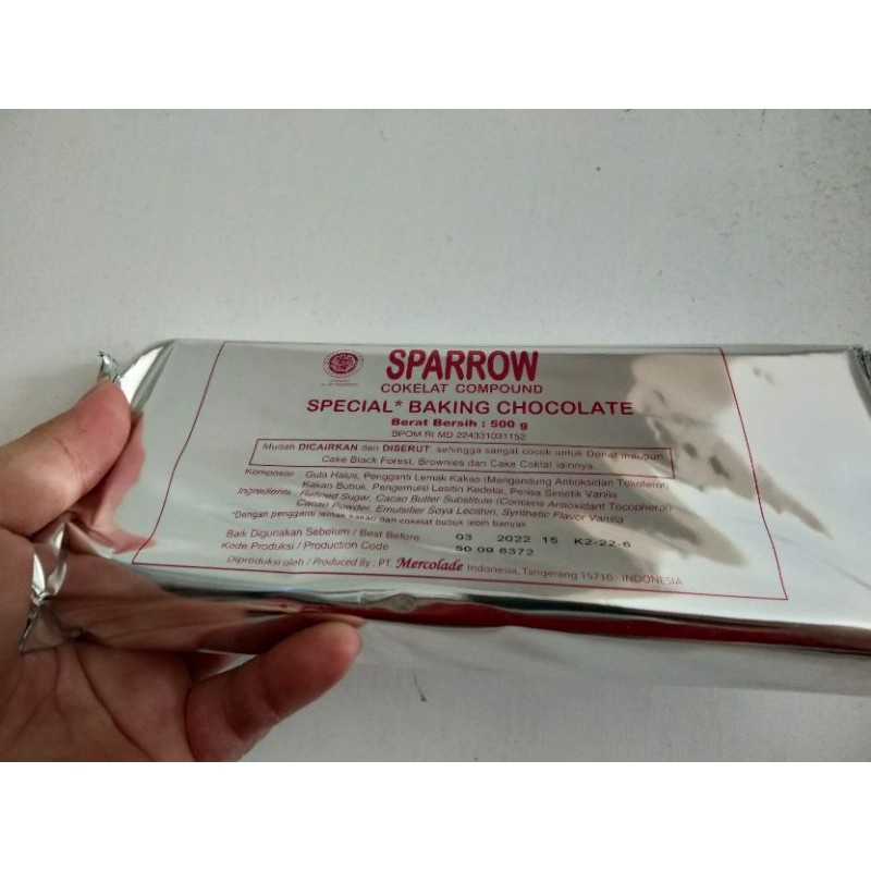 

Sparrow Cokelat Compound 500 gram Coklat Block 500gram Dark Chocolate Compound DCC