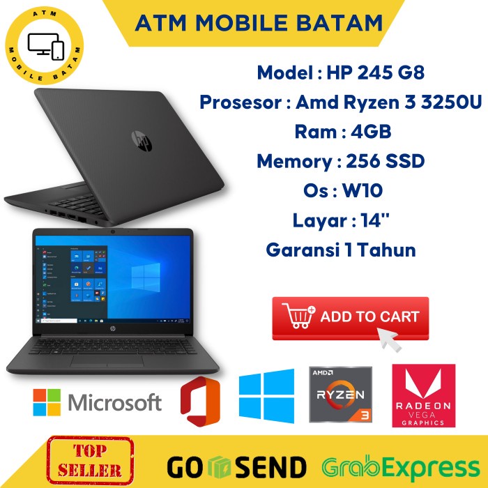 laptop hp 245 g8 ryzen 3 3250u