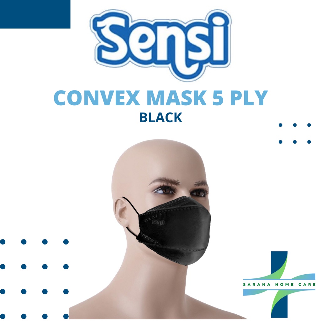 SENSI Convex Mask 5 ply/ masker sensi / facemask / masker wajah / KF94 / KF95