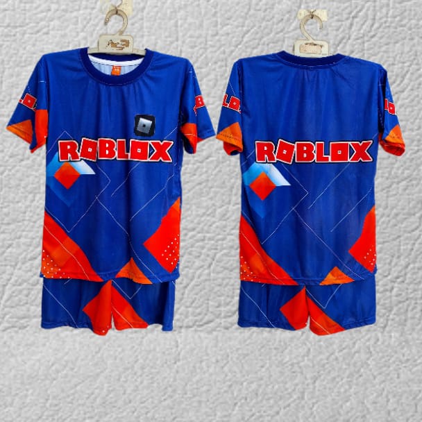 setelan baju roblok/baju game roblok printing usia 2-12thn