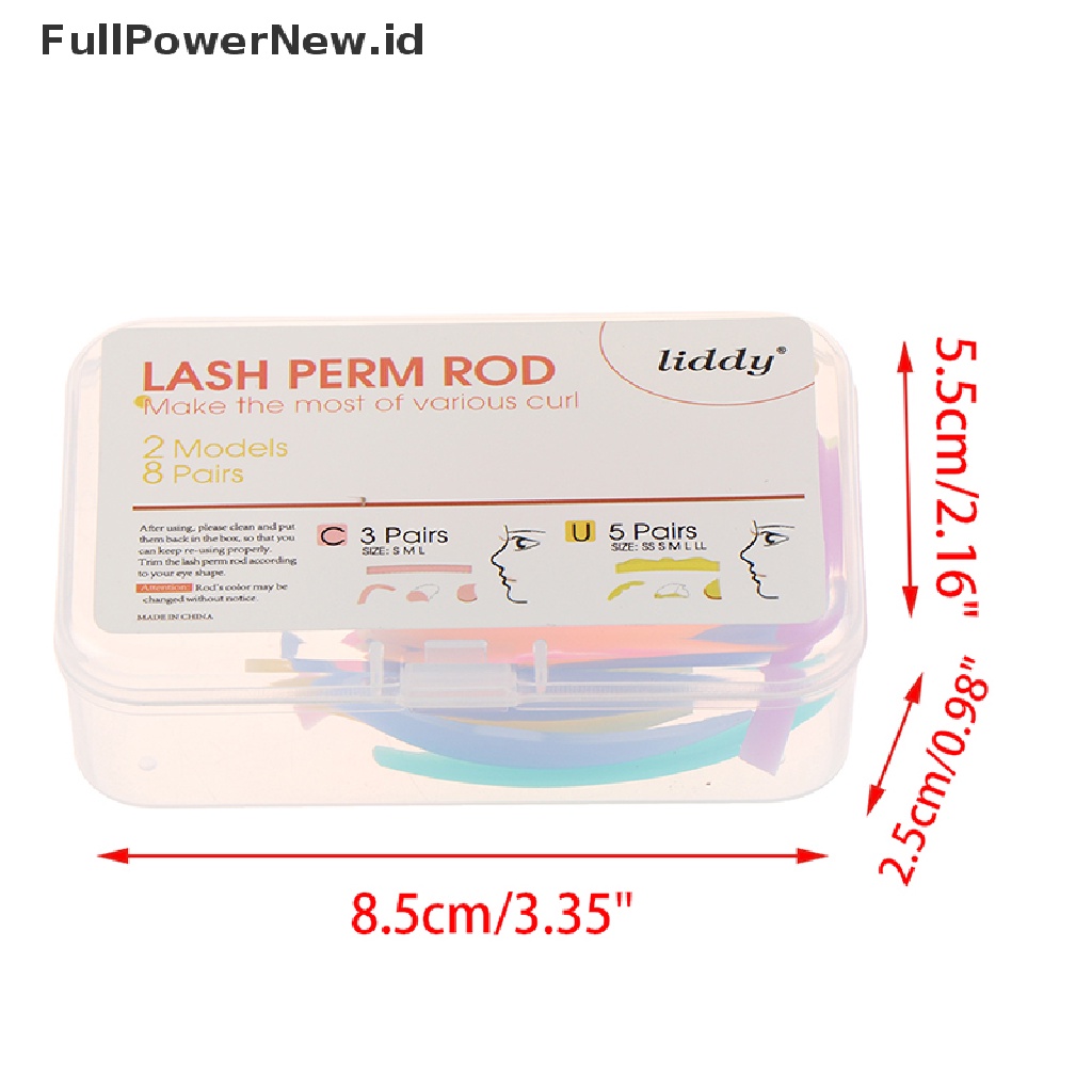 Power 8pasang Silicone Eyelash Perming Pad Lashes Curler Batang Lashes Lift Shield Alat ID