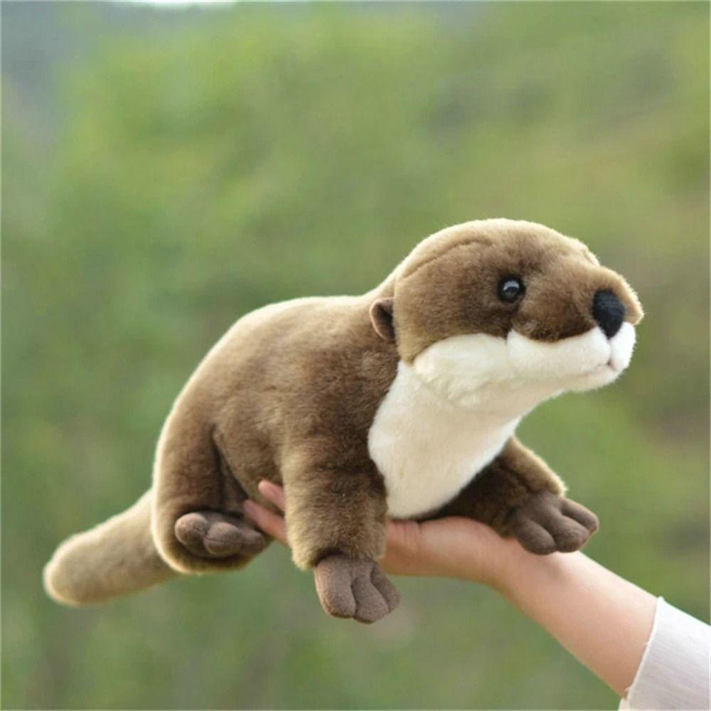 Lanfy Otter Plush Toy Mainan Anak Ulang Tahun 46cm Hewan Manusia Hidup Plush Toy Boneka Lembut Animal