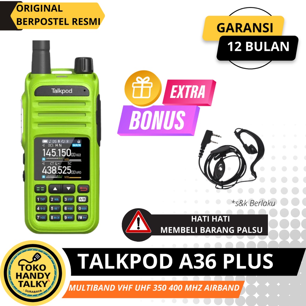 TALKPOD A36 PLUS A36P MULTI BAND HT AIRBAND VHF UHF 350 400 Mhz A36 P