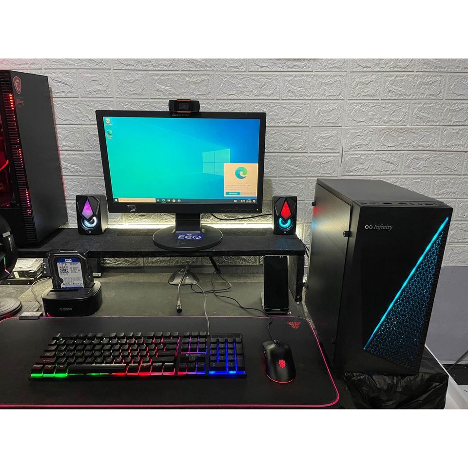 PC GAMING CORE I3 540 RAM 4GB VGA 1GB LCD 19 INCH FULL SET BISA EDITING DLL
