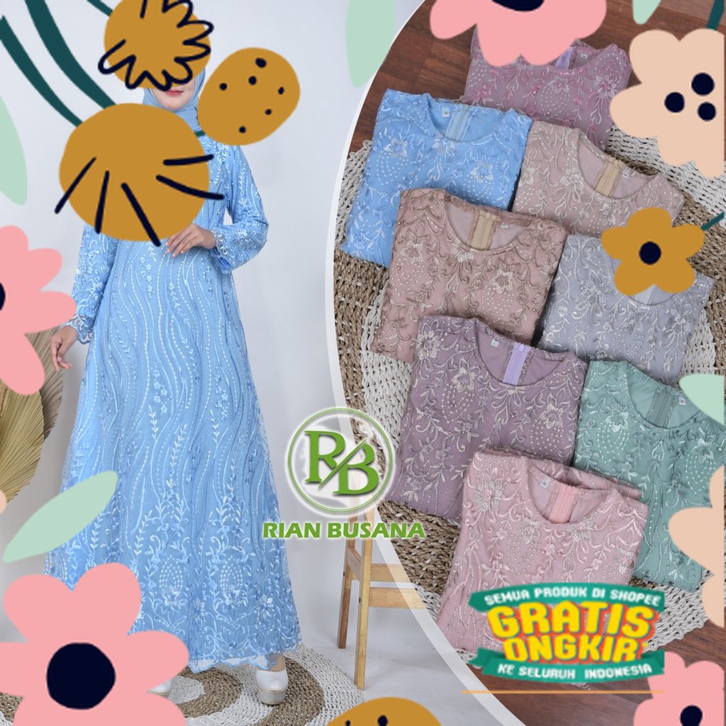 DRESS TERBARU GAMIS BURKAT GAMIS TILE MUTIARA FULL SAMPAI BELAKANG GAMIS CERUTI TILE GAMIS KONDANGAN