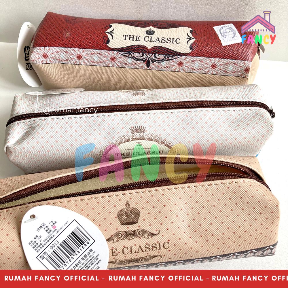 

Tempat Pensil Kotak Pensil VINTAGE CLASSIC Panjang warna Coklat / Beige / Cream Dewasa motif Simple Elegan Klasik