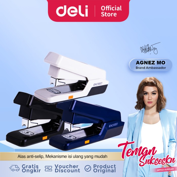 

Best Seller Deli 50% Effortless Stapler 25Lembar Plastic Cover + Antislip E0476