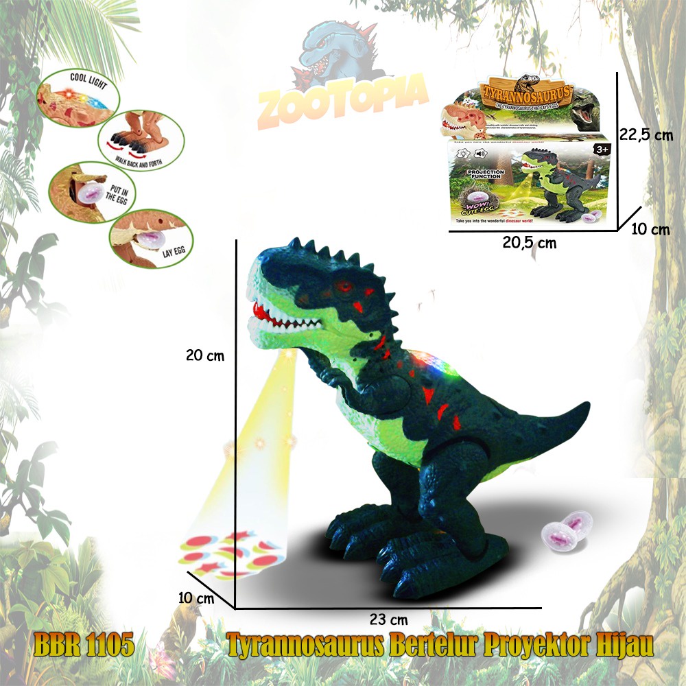 PROMO BRO1088 Trex Trannosaurus Bertelur Proyektor Dino Dinosaurus Mainan Anak Hewan Binatang ZOOTOP