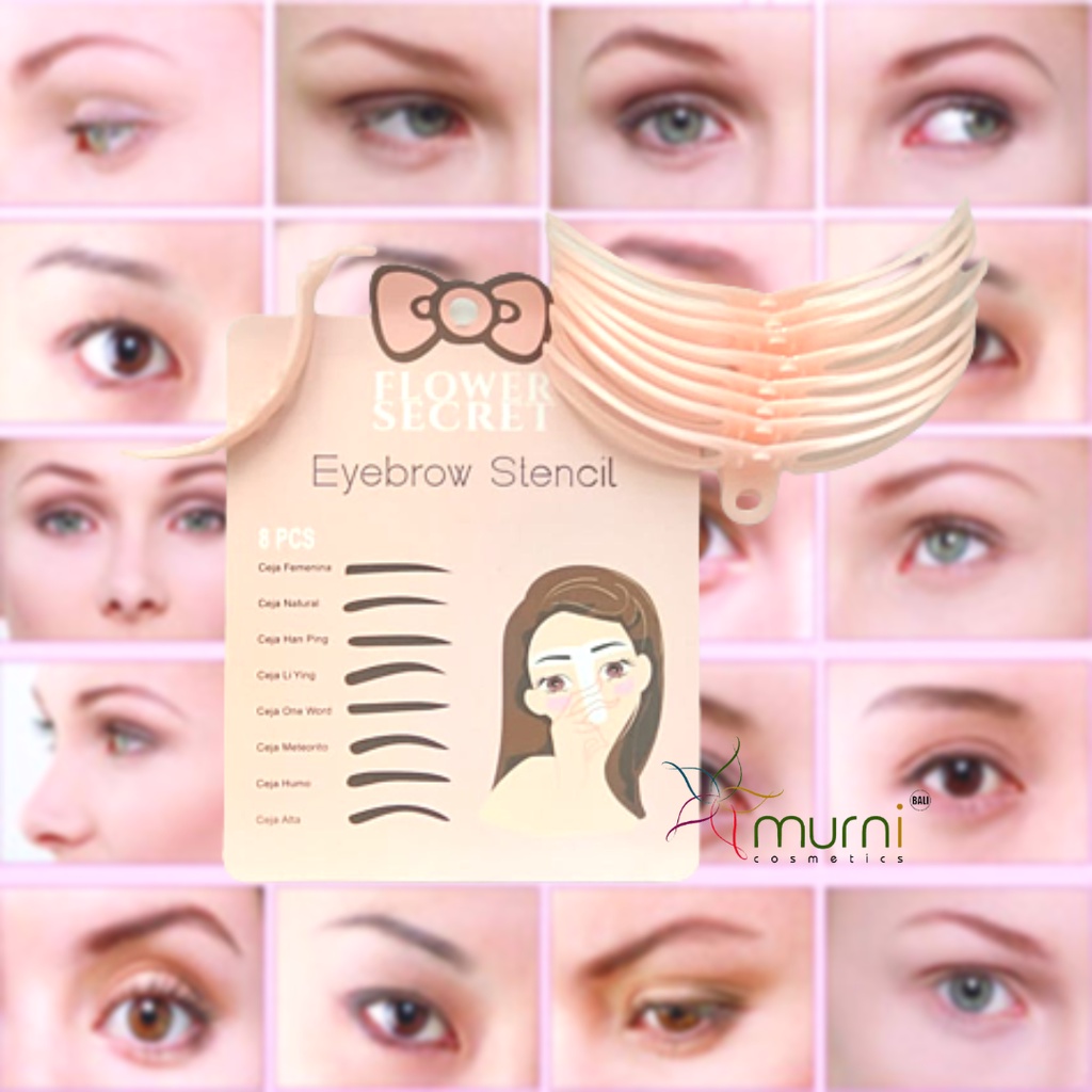 FLOWER SECRET EYEBROW STENCIL ISI 8PCS  RANDOM COLOR