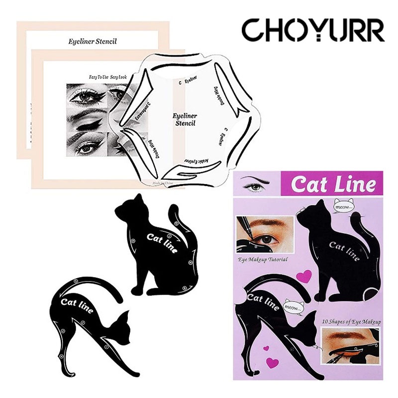 【COD】Cetakan Eyeliner / Eye Shadow / Alis Kucing Cat Line Bentuk Kucing  Untuk Pemula Portabel Multifungsi Makeup Tool-CH