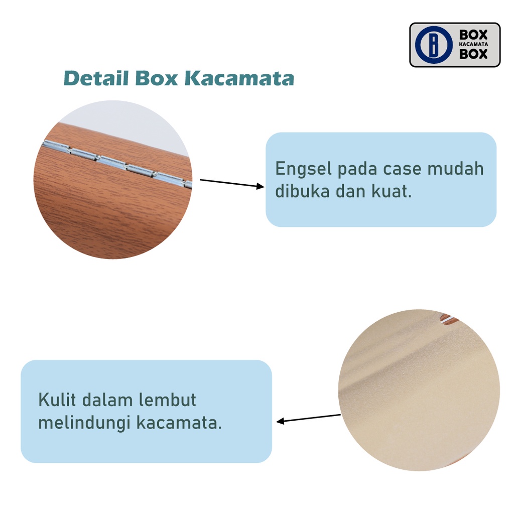 Tempat Kacamata Hard Case / Box Kacamata Cepuk Magnet Motif Serat Kayu Kokoh / Tempat Kacamata A3