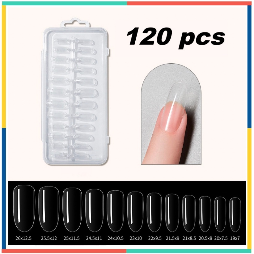 Kuku Palsu 120 PCS Dual Form Extension Cetakan Kuku Polygel Fake Nail Natural KU018