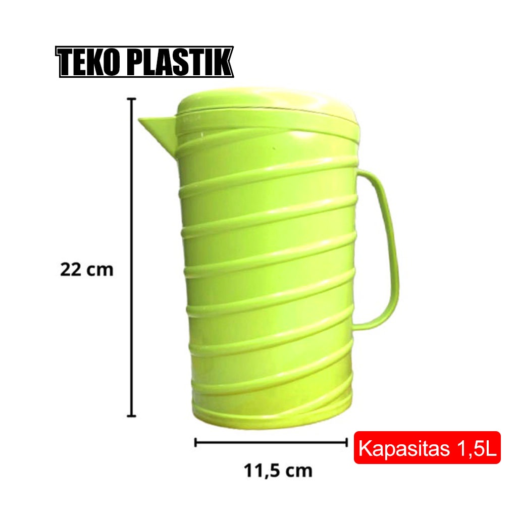 Teko Air Plastik 1.5 Liter / Jug / Pitcher Plastik / Teko Ulir Plastik / Teko Serbaguna Ulir / Teko Air 1.5 Liter