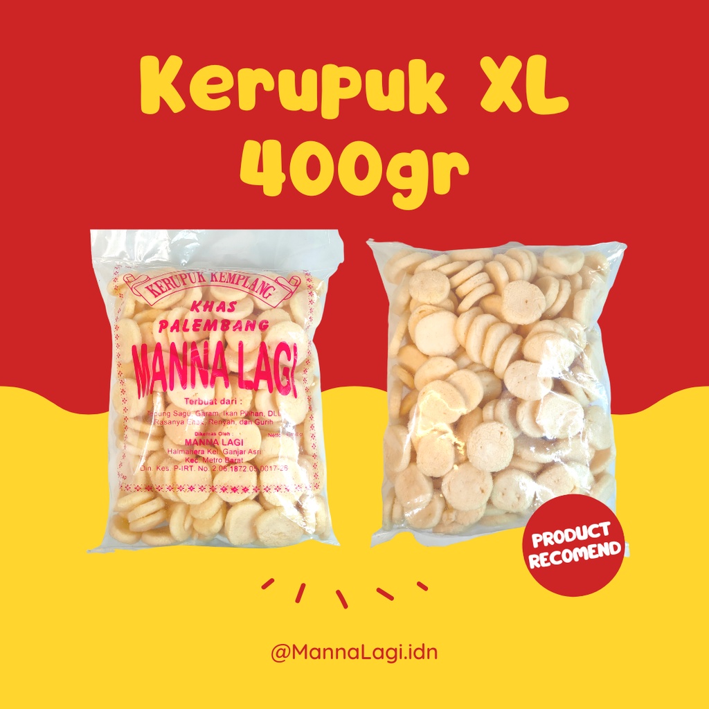 

KERUPUK IKAN UKURAN XL - MANNA LAGI - KERUPUK KHAS PALEMBANG 400GR