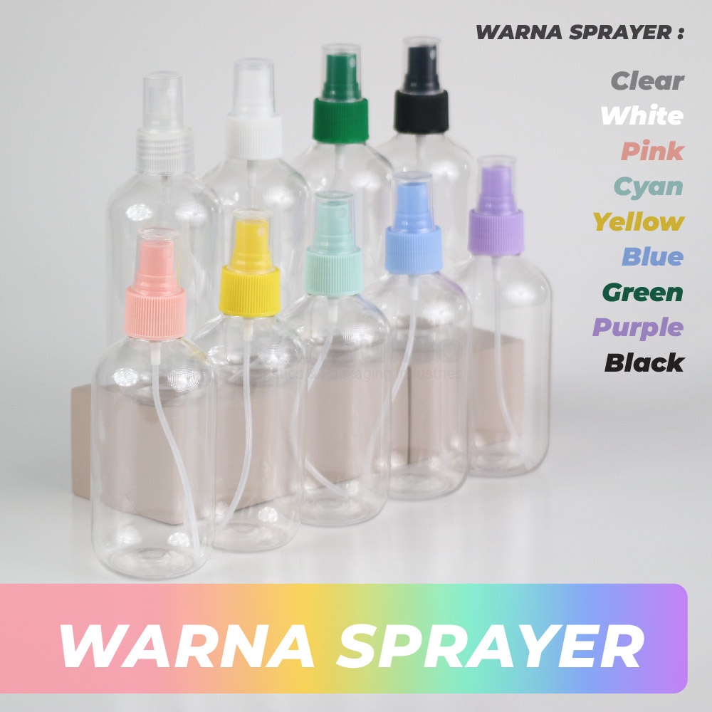 Botol Spray 200 ml /Botol PET Spray 200 ml SBR/ Botol 200 ml Spray Warna