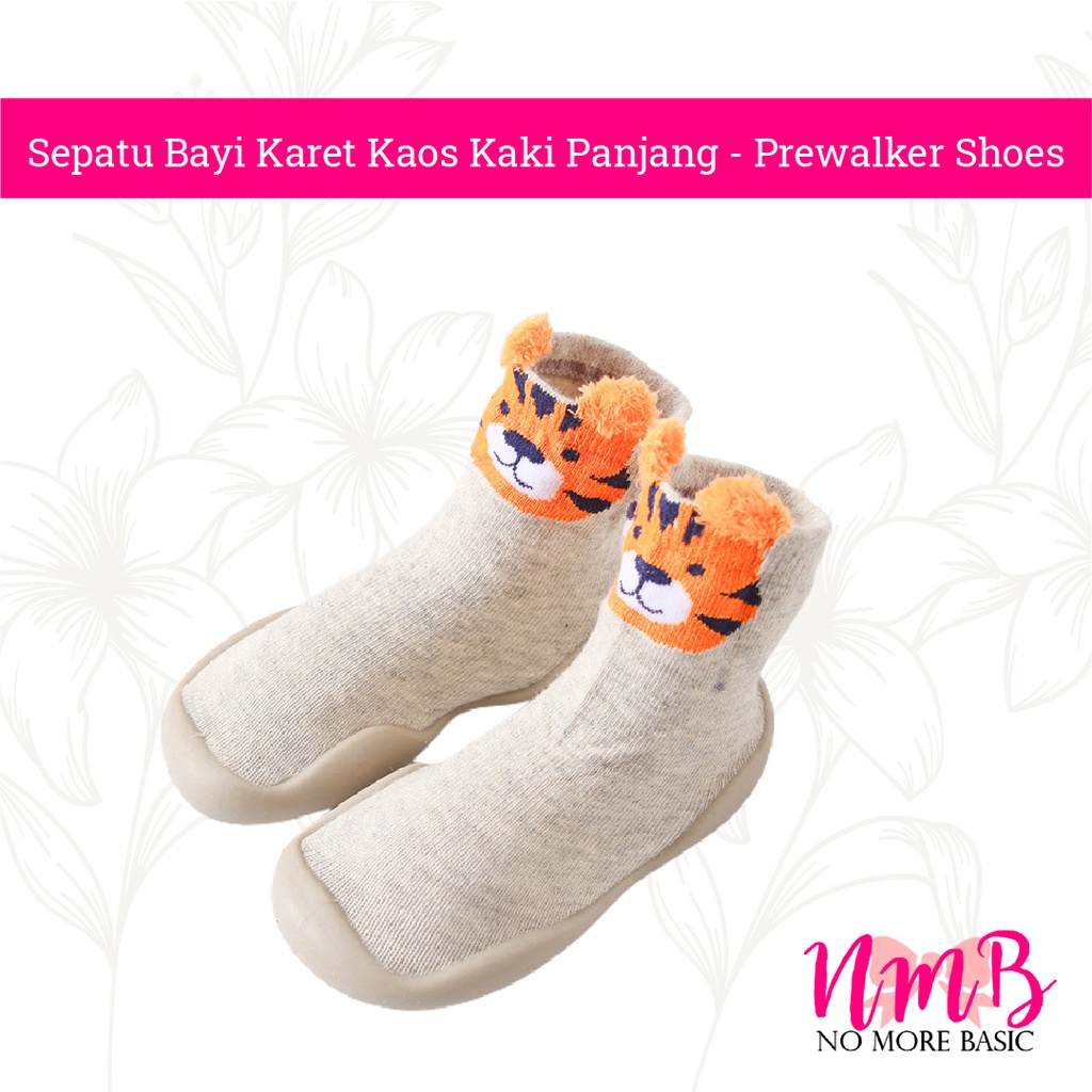 Sepatu bayi Karet Kaos Kaki Panjang - Prewalker Shoes