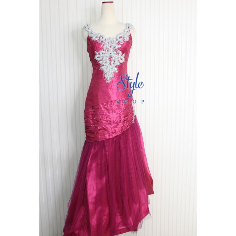Gaun pesta / Evening gown / Long dress /Gaun  semi duyung pink 9078
