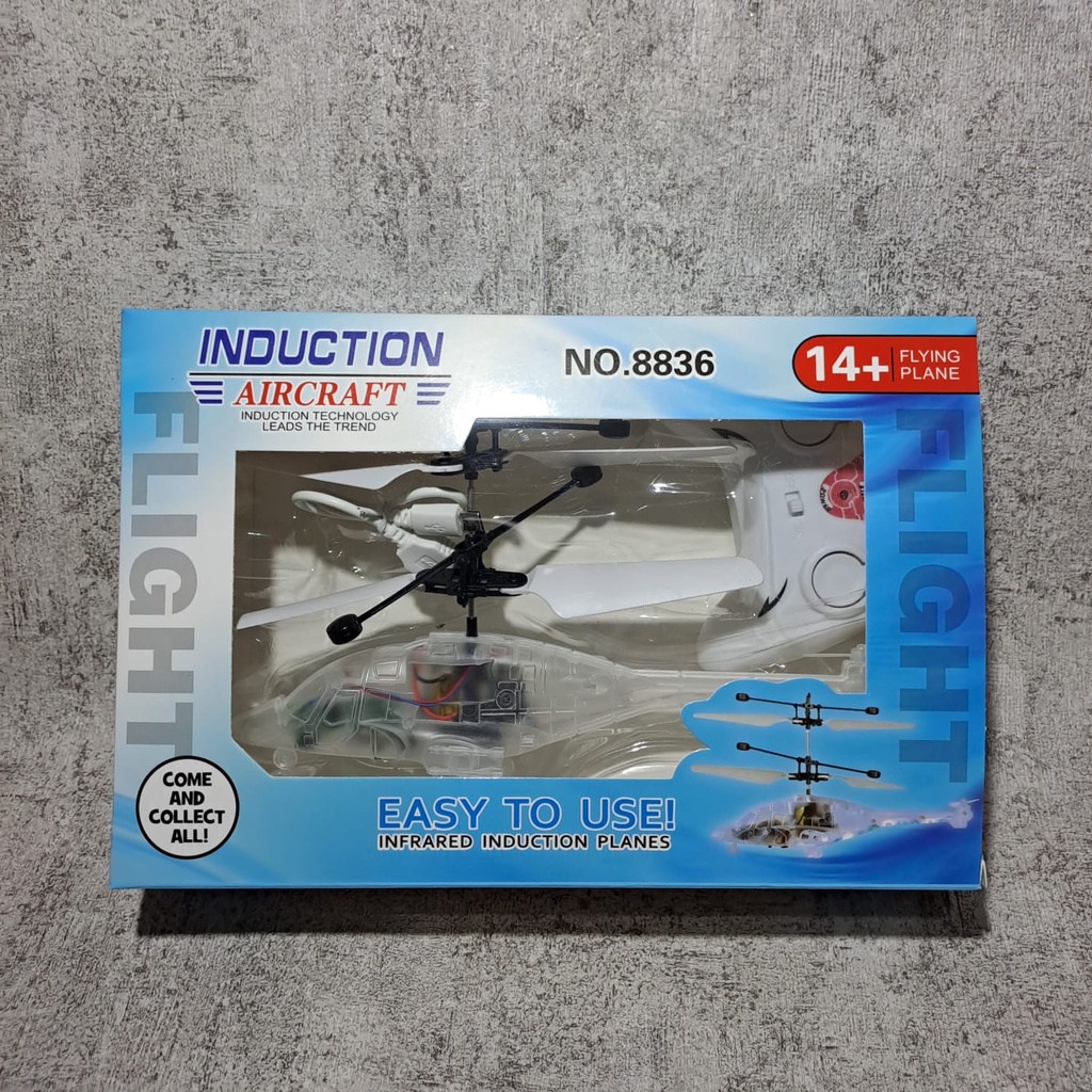 Mainan anak Heli RC lampu LED remote dan sensor tangan