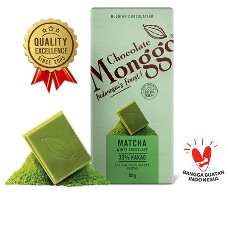 

➮ Chocolate Monggo | Matcha Green Tea Chocolate 80gr | Coklat Murni 100% Kakao Butter | Teh Hijau & Cokelat Putih | Snack ←