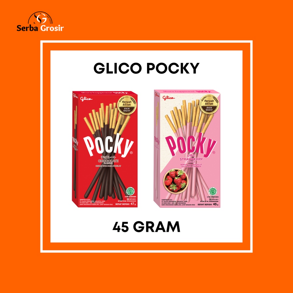 

GLICO POCKY 45GR | CHOCOLATE / STRAWBERRY / MATCHA / COOKIES & CREAM / CHOCO BANANA / DOUBLE CHOCO