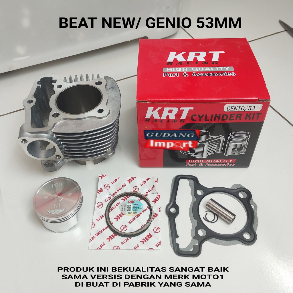 BLOK SEHER BORING PAKET BORE UP GENIO BEAT NEW 53MM
