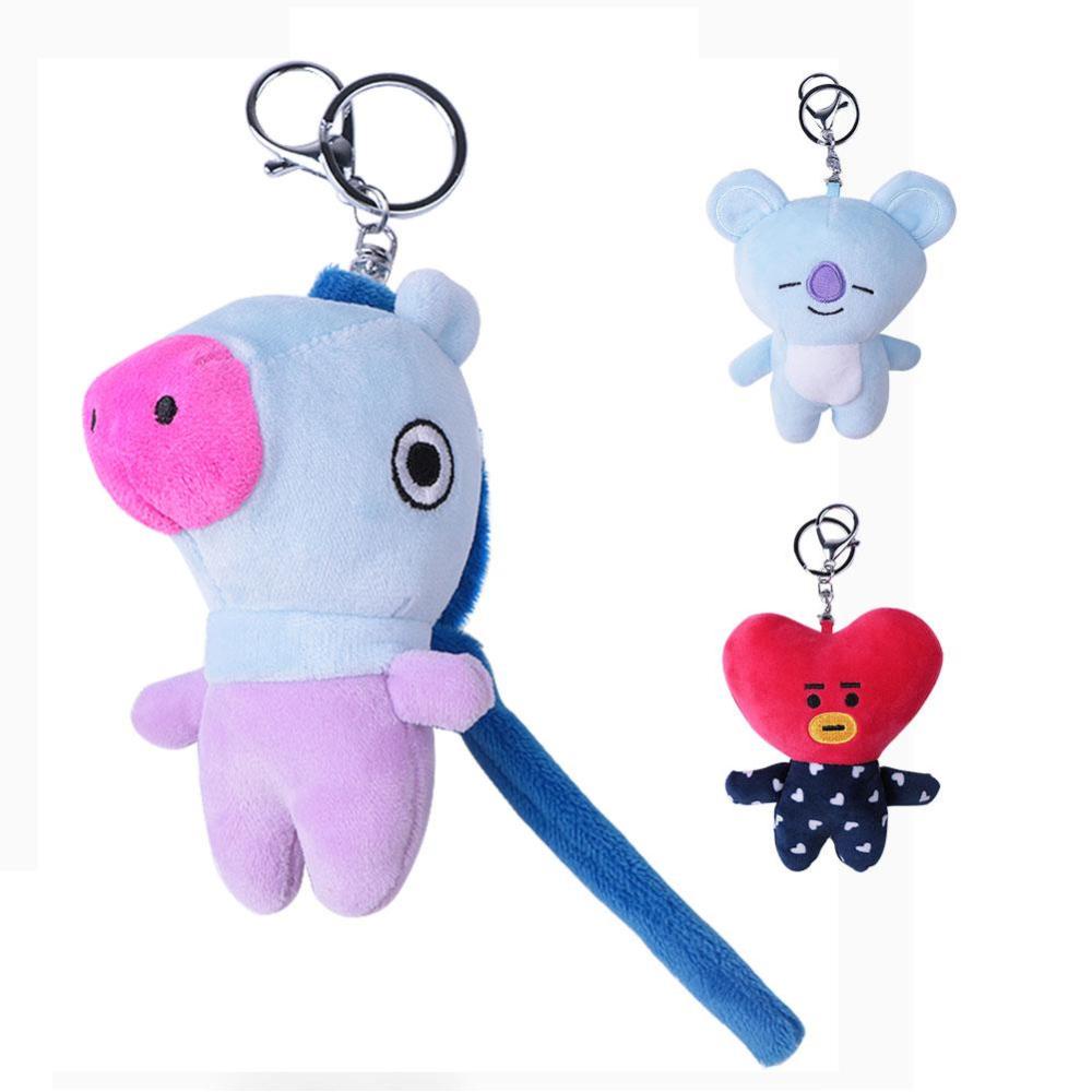 Timekey KPOP BTS BT21 Plush Toy Keychain Boneka Mainan Lembut Dekorasi Rumah Kantor A7K5