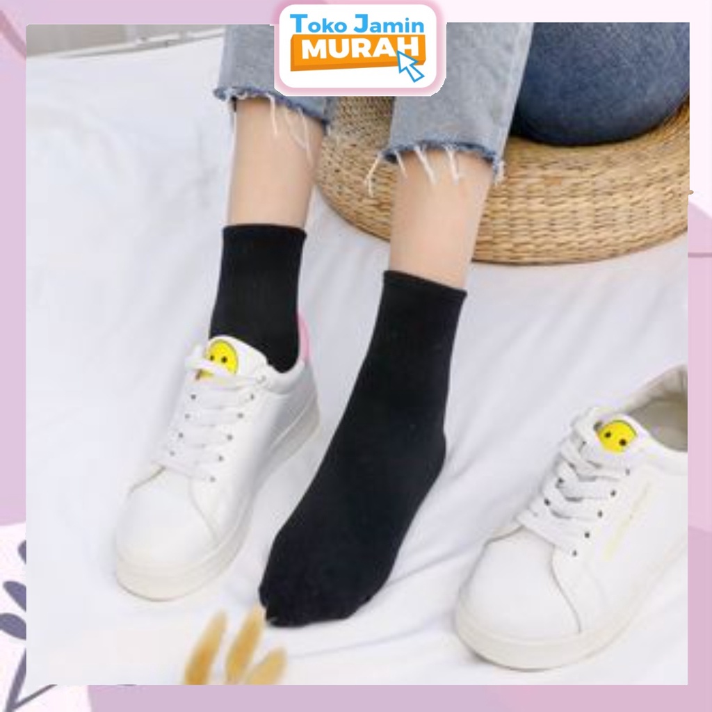 TJM KK335 Kaos kaki Pendek Motif Garis Strip Oldschool Skate Simple Gaya Korea Kaos kaki Unisex