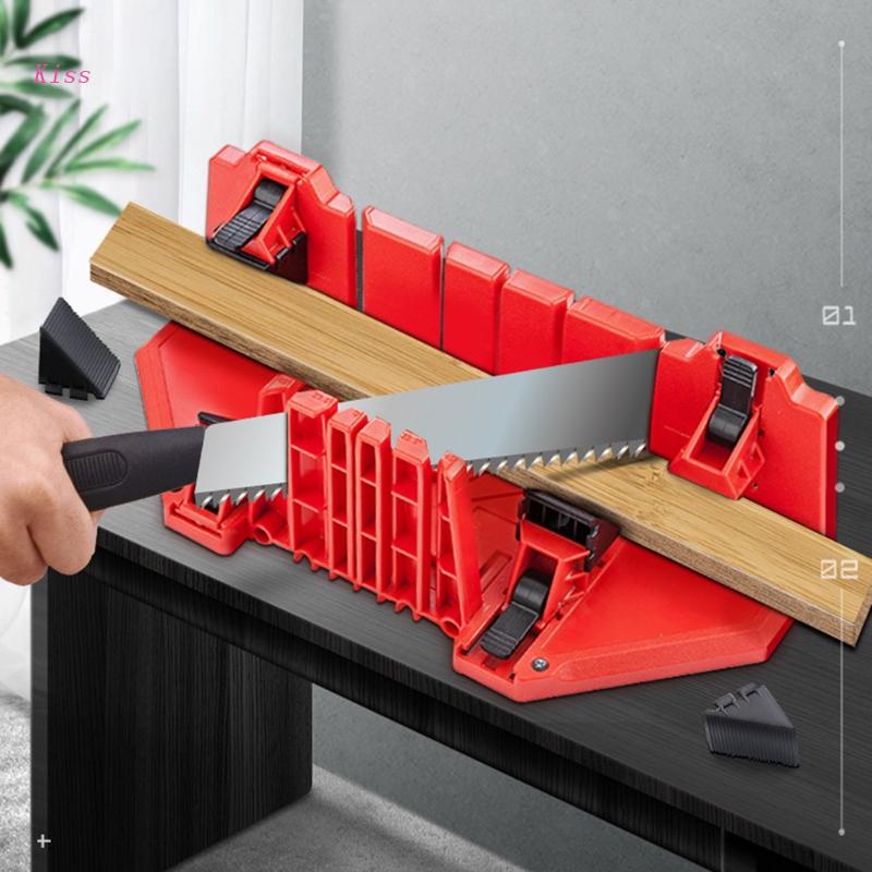 Kiss Miter Box 14 ''Woodworking Back 0.22.5/45.90derajat Alat Pemotong Miring