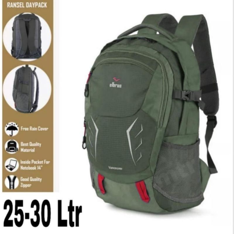 Tas Ransel Elbrus 30L Vancouver # Tas Ransel Pria Wanita Kuliah # Tas Sekolah # Tas Ransel Kerja Laptop