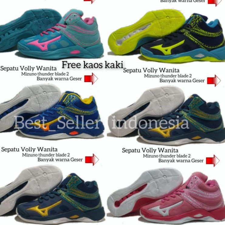 ' Sepatu Mizuno Thunder Blade 2 Wanita Sepatu Volly Wanita Terlaris Mizuno Thunder Blade 2 h Premium