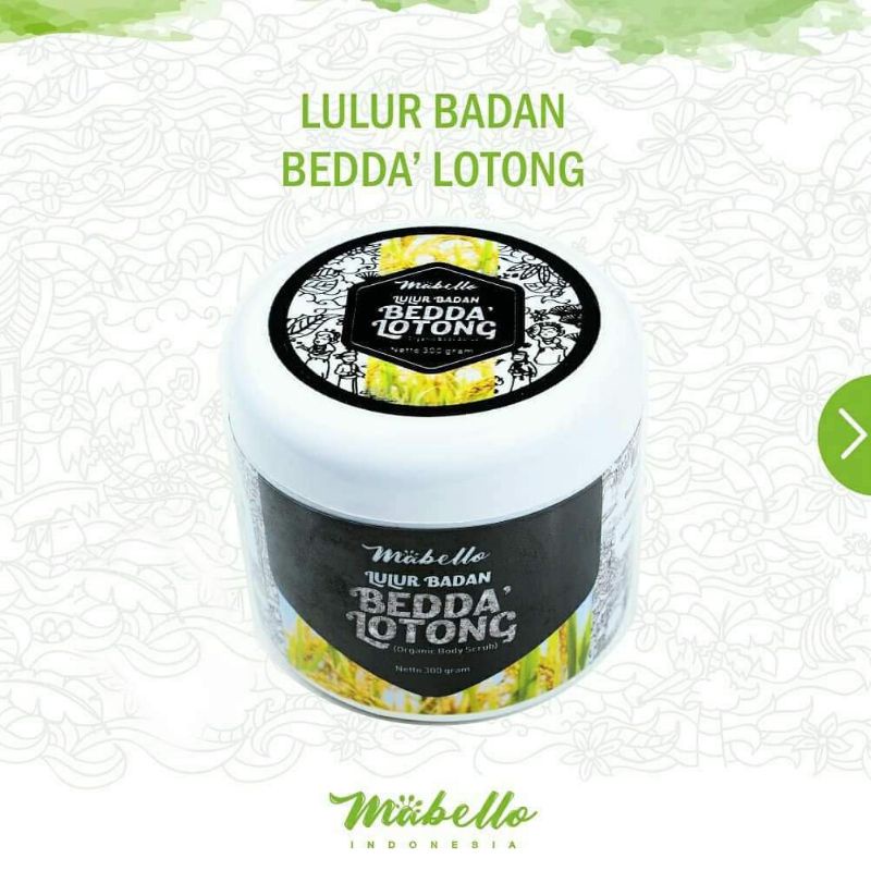 ✨LACIKOSME✨ MABELLO BEDDA LOTONG - LULUR BADAN MABELLO LULUR HITAM 300GR BPOM ORIGINAL