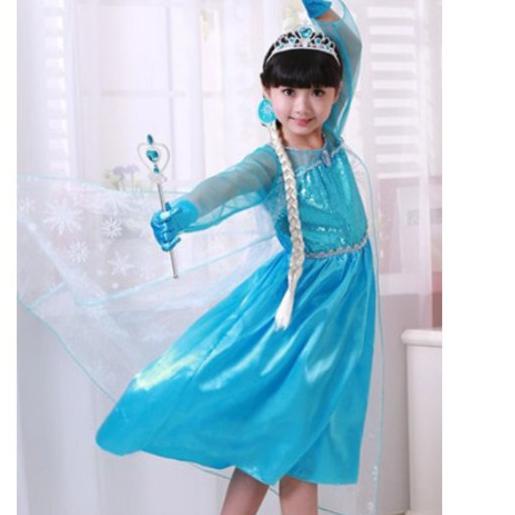 ✾ Baju Dress Frozen Elsa - Rok Anak - Gaun Pesta Anak - Baju Kostum Anak Frozen 2 - Dress Elsa Murah
