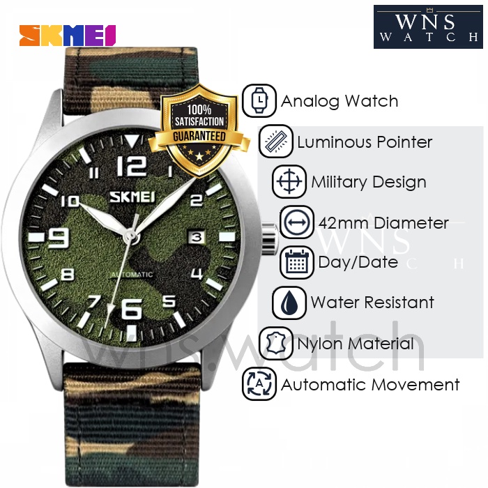 [LIMITED] Jam Tangan Analog Pria Original Automatic Military Army Camouflage All Luminous Wristwatch