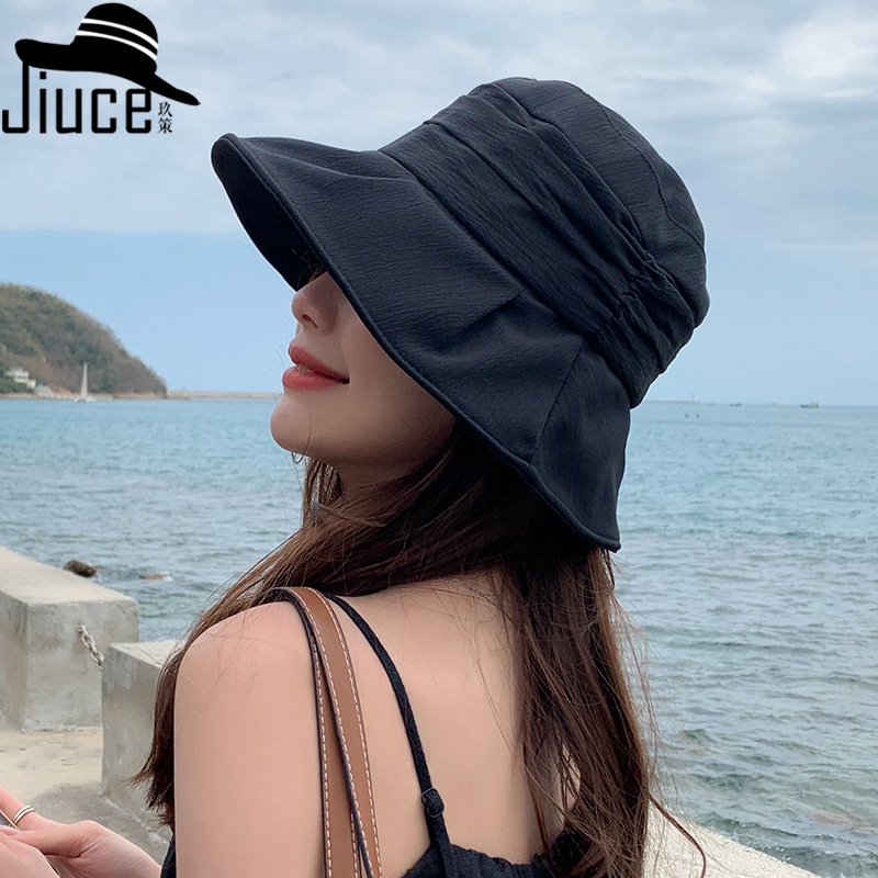 Topi Nelayan flat-top Lipit Gaya Korea Wanita