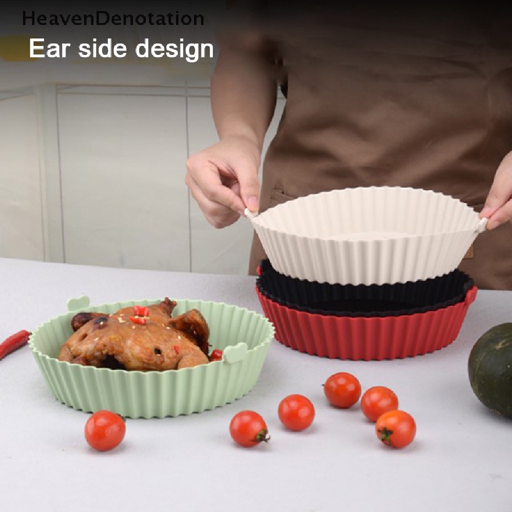 [HeavenDenotation] 1pc Reusable Air Fryer Silicone Pot Non Stick Air Fryer Kue Baking Tray Liners HDV