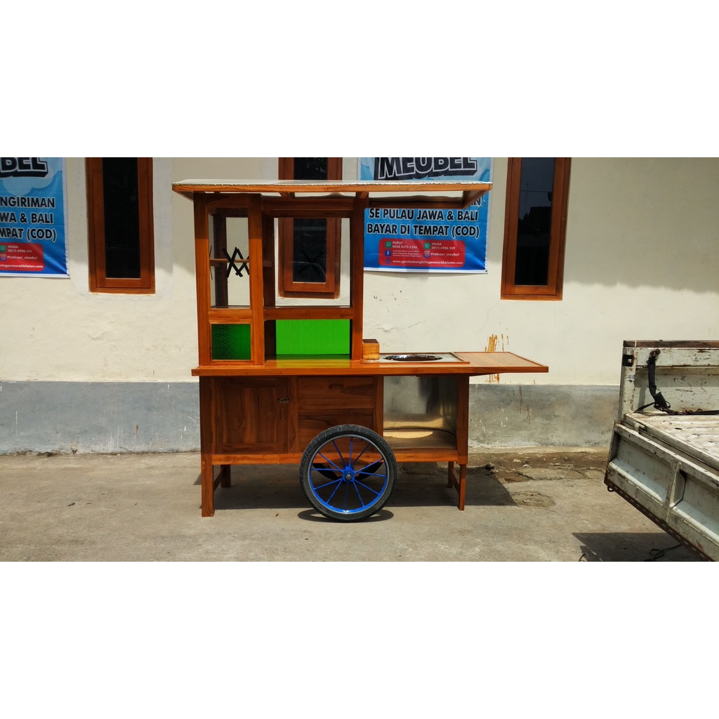 Gerobak Bakmi Jawa Gerobak Nasi Goreng Bahan Kayu Jati Langsung Produksi