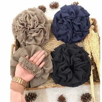 scrunchie cepol hijab/jumbo mawar/ikat rambut brokoli