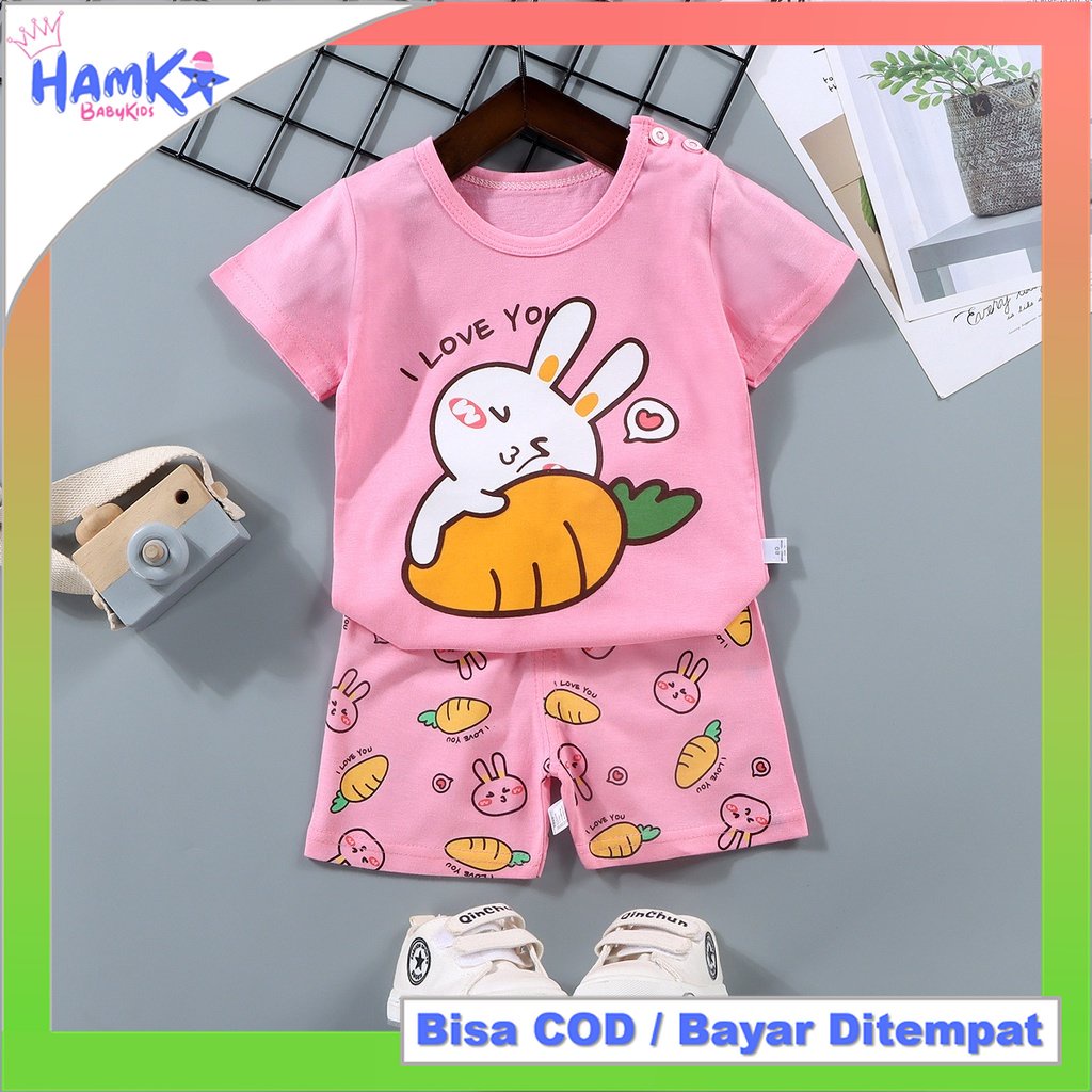 Setelan Baju Anak Bayi Lengan Pendek Import 0 - 4 Tahun Perempuan Dan Laki Laki SET