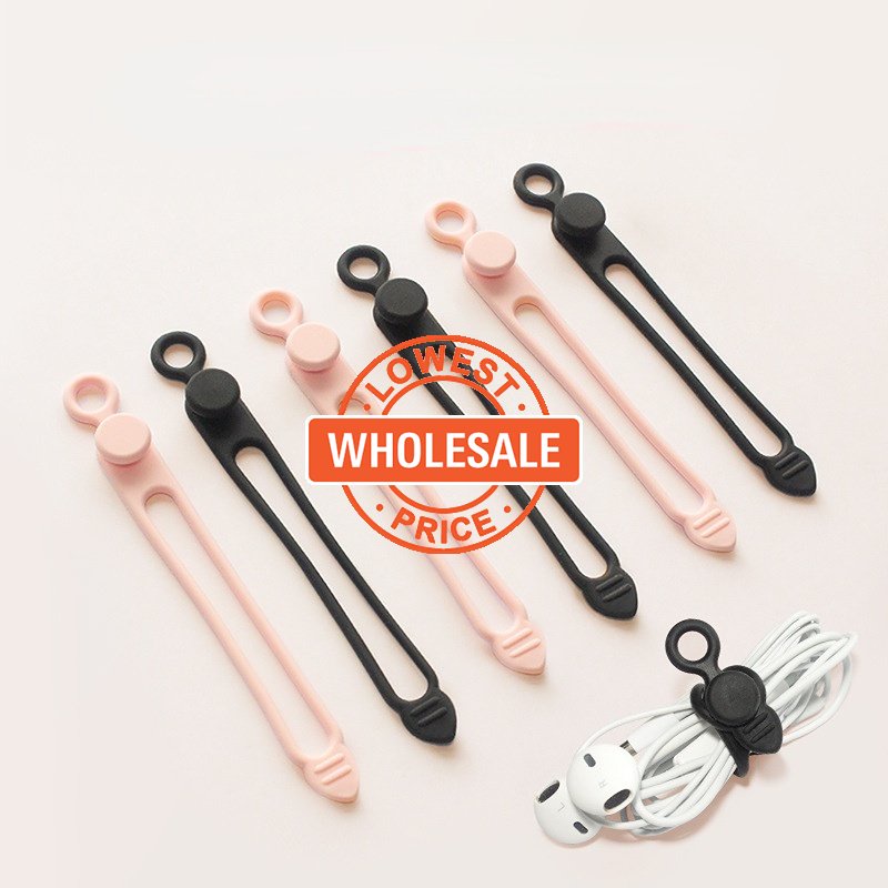 [Harga Grosir] Headphone Cable Winder Cable Tie Strap Alat Penyimpanan Kabel Data Love Silicone Cable Management Aksesoris Penyimpanan Telepon Serbaguna