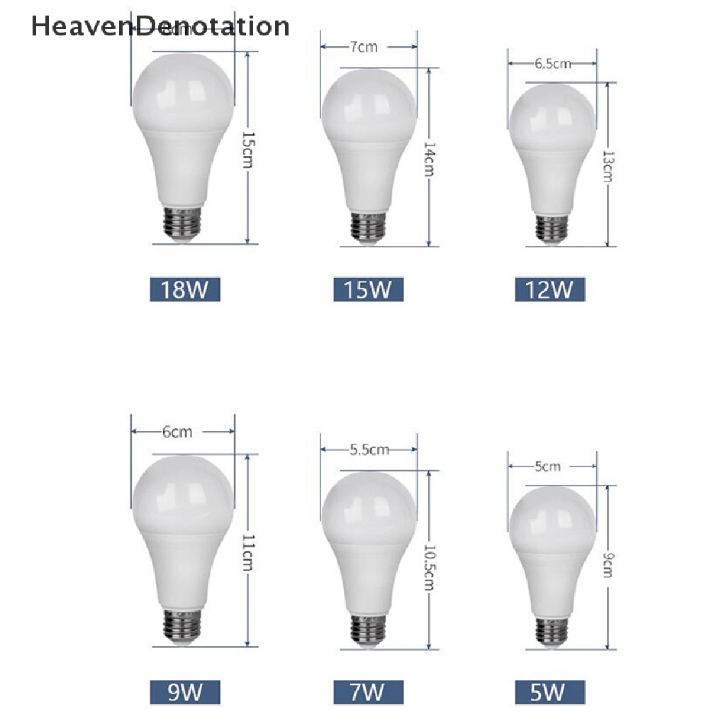 [HeavenDenotation] E27 Lampu Bohlam LED 5W 7W 9W 12W 15W 18W Lampu LED Spotlight Light Cold/Warm White HDV