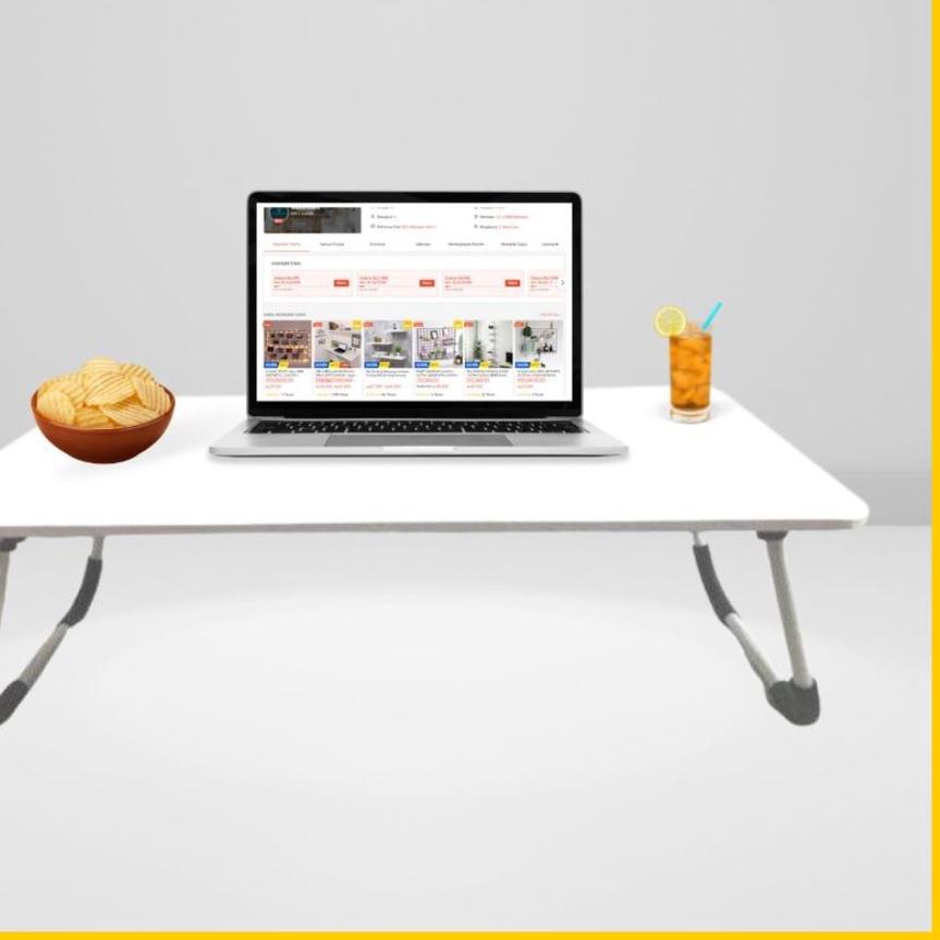 ❋ MEJA LAPTOP BESAR 80x40 60x40/MEJA LIPAT LAPTOP/MEJA PORTABLE SERBAGUNA /MEJA KERJA/MEJA BELAJAR ☋